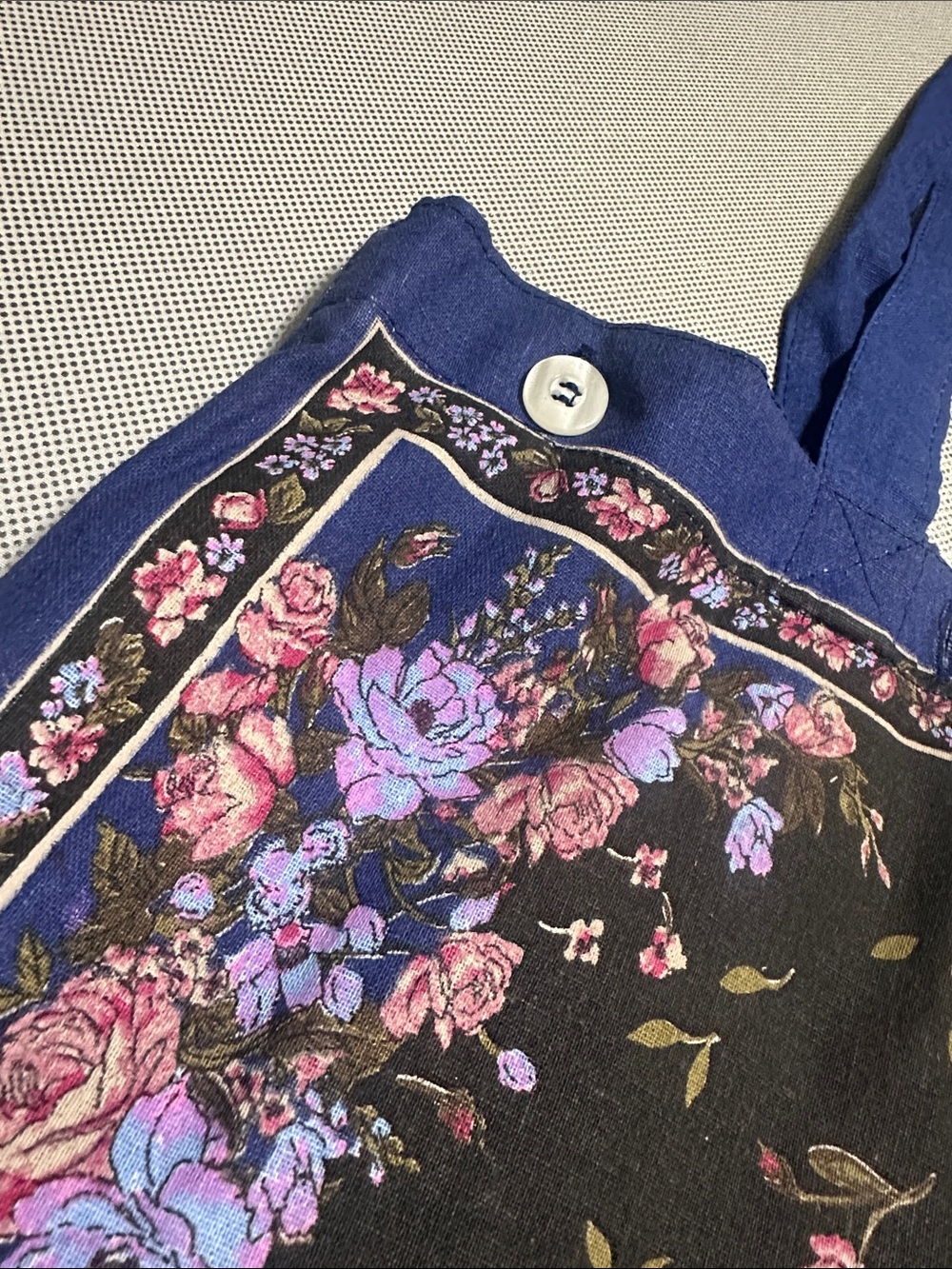 Rouje Paris Blue Floral Canvas Tote Bag - Picture 3 of 8
